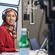 NPR reporter Asma Khalid during a live broadcast. (Credit: Ariel Zambelich/NPR)